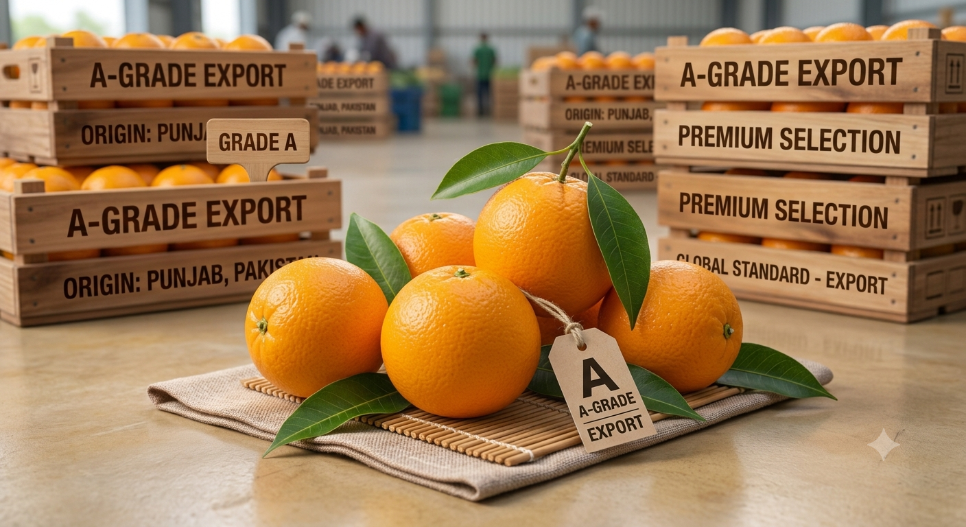 A-grade export citrus and kinnow from Punjab, Pakistan
